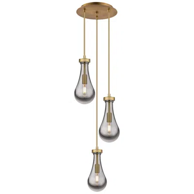 Innovations Lighting Malone 20.13"w 9 Light Brushed Satin Nickel Multi Pendant W/ Clear Sha