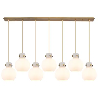 Innovations Lighting Malone 37.75" Wide 5 Light Brushed Brass Linear Pendant With Clear Sha