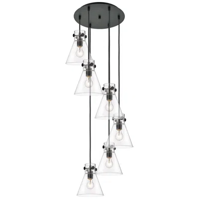 Innovations Lighting Malone 37.75"w 3 Light Brushed Brass Linear Pendant W/ Striped Clear S