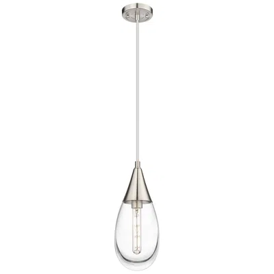 Innovations Lighting Malone 6" Wide Cord Hung Satin Nickel Pendant With Clear Shade