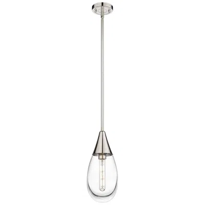 Innovations Lighting Malone 6" Wide Stem Hung Polished Nickel Pendant With Clear Shade