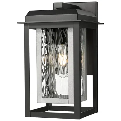 Innovations Lighting Mansfield 13" Matte Black & Silver Coastal Outdoor Sconce With Water Glass