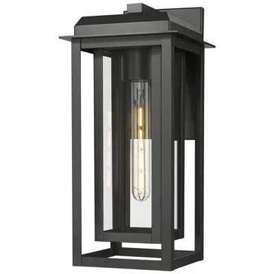 Innovations Lighting Mansfield 17" Matte Black Coastal Outdoor Sconce With Clear Glass