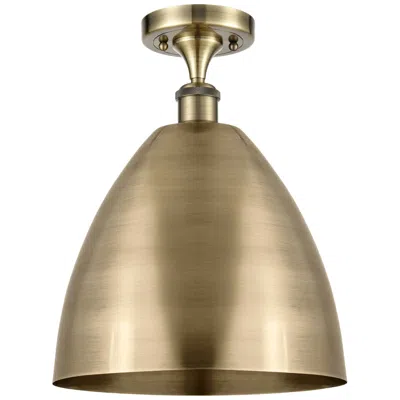 Innovations Lighting Metal Bristol  12" Led Semi-flush Mount - Antique Brass - Antique Bras In Gold
