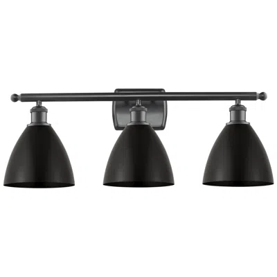 Innovations Lighting Metal Bristol 27.5"w 3 Light Matte Black Bath Vanity Light With Black