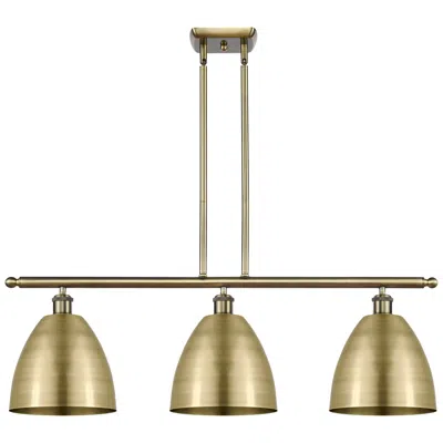 Innovations Lighting Metal Bristol 36"w 3 Light Antique Brass Island Light W/ 9" Shade