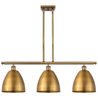 Innovations Lighting Metal Bristol 36"w 3 Light Brushed Brass Island Light W/ 9" Shade