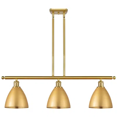 Innovations Lighting Metal Bristol 36"w 3 Light Satin Gold Led Island Light W/ 7.5"sha