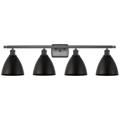 Innovations Lighting Metal Bristol 37.5"w 4 Light Matte Black Bath Vanity Light With Black