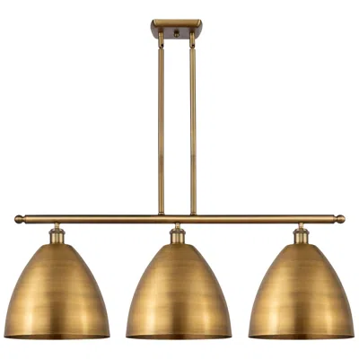 Innovations Lighting Metal Bristol 38.5"w 3 Light Brushed Brass Stem Island Light