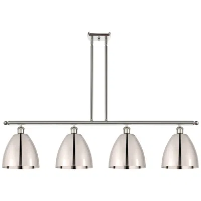 Innovations Lighting Metal Bristol 48"w 4 Light Polished Nickel Island Light W/ 9" Sha In Silver