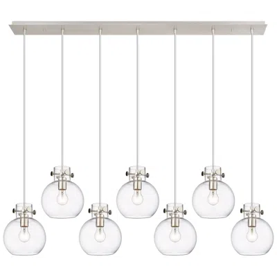 Innovations Lighting Milan 36.13" Wide 5 Light Brushed Brass Linear Pendant W/ Light Smoke In Gray
