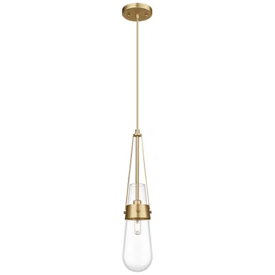 Innovations Lighting Milan 4 1/4" Wide Brushed Brass Mini Pendant W/ Clear Glass