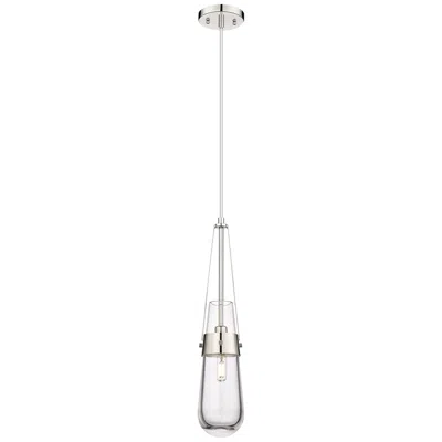 Innovations Lighting Milan 4.38" Wide Cord Hung Polished Nickel Pendant With Clear Shade