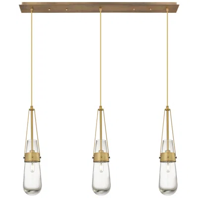 Innovations Lighting Milan 48.13"w 7 Light Brushed Satin Nickel Linear Pendant W/ Clear Sha