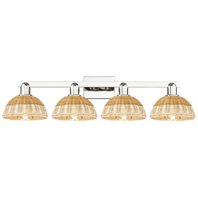 Innovations Lighting Natural Ballston Dome 34 1/2" Wide Nickel 4-light Bath Light In Gold