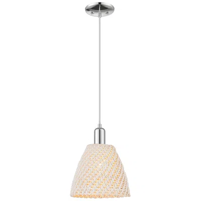 Innovations Lighting Natural Ballston Dome 9"w Chrome Cord Mini Pendant With Fiber Shade