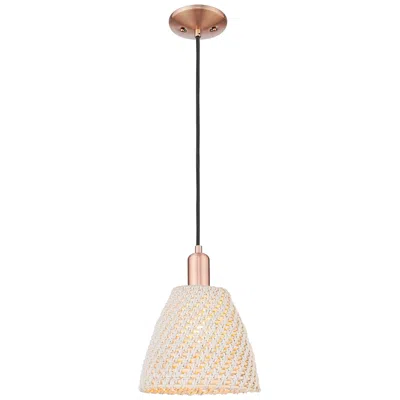 Innovations Lighting Natural Ballston Dome 9"w Copper Cord Mini Pendant With Fiber Shade