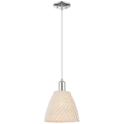 Innovations Lighting Natural Ballston Dome 9"w Nickel Cord Mini Pendant W/ Fiber Shade