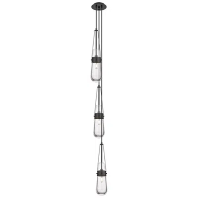 Innovations Lighting Newton Bell 15.5"w 3 Light Brushed Nickel Multi Pendant W/ Seedy Shade