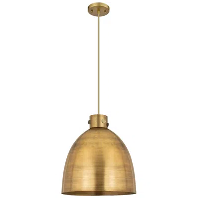 Innovations Lighting Newton Bell 16" Wide Brushed Brass Corded Pendant With Brushed Brass S