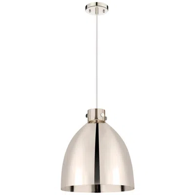 Innovations Lighting Newton Bell 16"w Polished Nickel Corded Pendant With Polished Nickel S