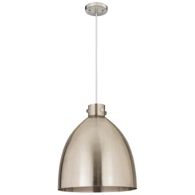 Innovations Lighting Newton Bell 18" Wide Satin Nickel Cord Hung Pendant With Satin Nickel