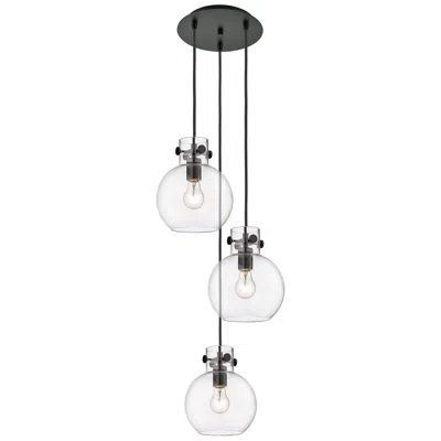 Innovations Lighting Newton Bell 18.63"w 6 Light Brushed Nickel Multi Pendant W/ Smoke Shad