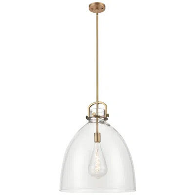 Innovations Lighting Newton Bell 18"w Brushed Brass Mini Pendant W/ Clear Glass
