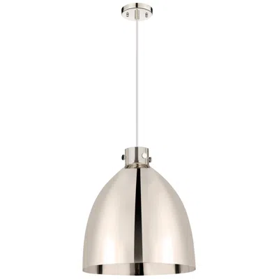 Innovations Lighting Newton Bell 18"w Polished Nickel Corded Pendant With Polished Nickel S