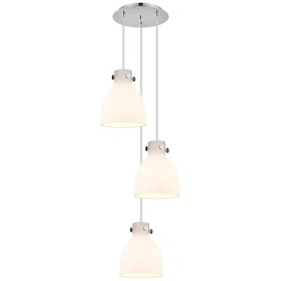 Innovations Lighting Newton Bell 22.13"w 9 Light Brushed Nickel Multi Pendant W/ Clear Shad