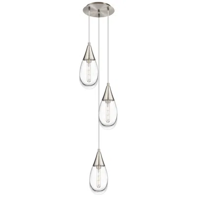 Innovations Lighting Newton Bell 22.13"w 9 Light Brushed Nickel Multi Pendant W/ White Shad