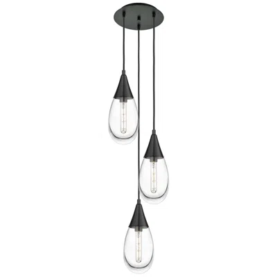 Innovations Lighting Newton Bell 22.13"w 9 Light Polished Nickel Multi Pendant W/ Clear Sha