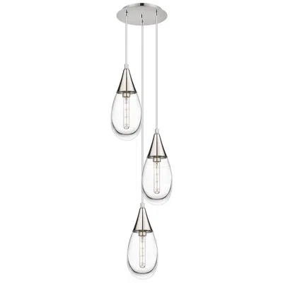 Innovations Lighting Newton Bell 22.13"w 9 Light Polished Nickel Multi Pendant W/ Seedy Sha