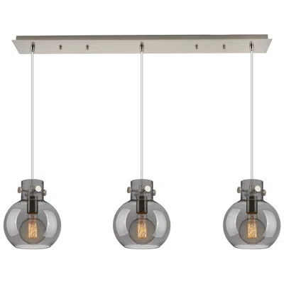 Innovations Lighting Newton Bell 27.25"w 12 Light Brushed Nickel Multi Pendant W/ Seedy Sha
