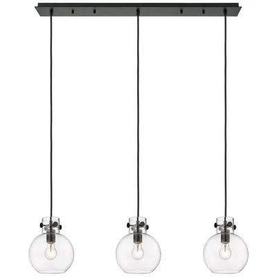 Innovations Lighting Newton Bell 27.25"w 12 Light Polished Nickel Multi Pendant W/ Clear Sh