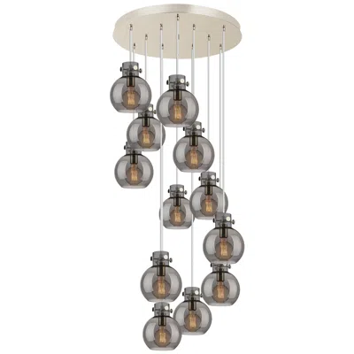 Innovations Lighting Newton Bell 39.75" Wide 3 Light Brushed Brass Linear Pendant W/ Clear