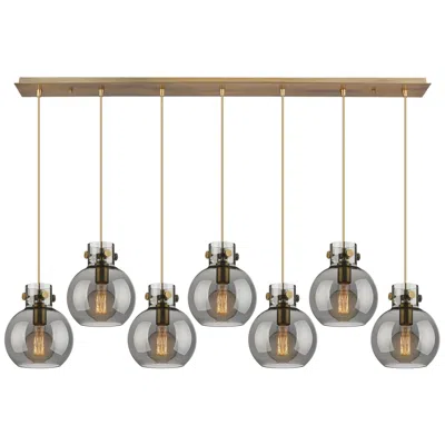 Innovations Lighting Newton Bell 39.75" Wide 5 Light Matte Black Linear Pendant With Seedy