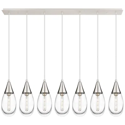 Innovations Lighting Newton Bell 51.75" Wide 7 Light Brushed Brass Linear Pendant W/ Seedy