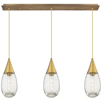 Innovations Lighting Newton Bell 51.75"w 7 Light Brushed Nickel Linear Pendant W/ Smoke Sha