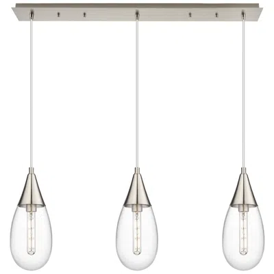 Innovations Lighting Newton Bell 51.75"w 7 Light Brushed Nickel Linear Pendant W/ White Sha