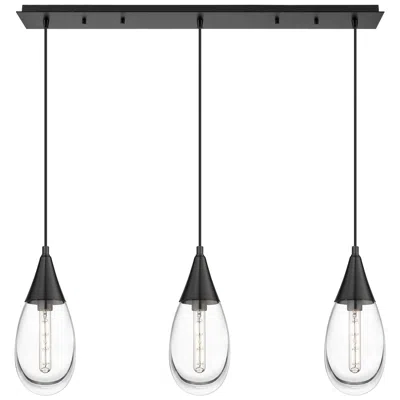 Innovations Lighting Newton Bell 51.75"w 7 Light Polished Nickel Linear Pendant W/ Clear Sh