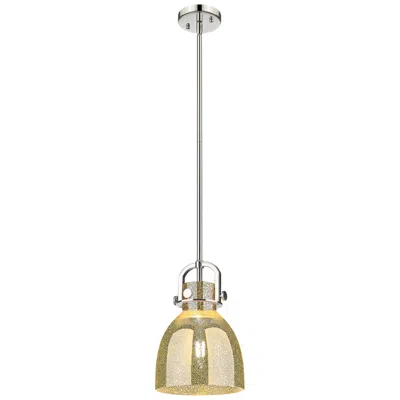Innovations Lighting Newton Bell 8"w Nickel Stem Arched Mini Pendant W/ Mercury Shade