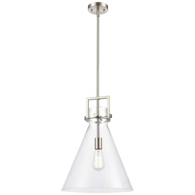 Innovations Lighting Newton Cone 14"w Brushed Nickel Pendant Light W/ Clear Shade