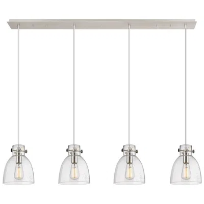 Innovations Lighting Newton Cone 15.5" Wide 3 Light Brushed Brass Multi Pendant With White
