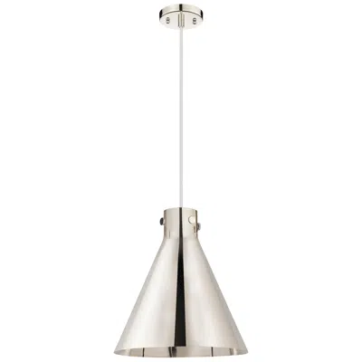 Innovations Lighting Newton Cone 16"w Polished Nickel Corded Pendant With Polished Nickel S