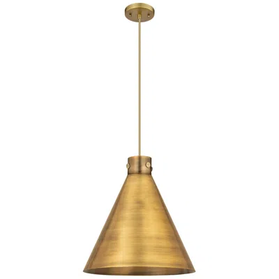 Innovations Lighting Newton Cone 18" Wide Brushed Brass Corded Pendant With Brushed Brass S