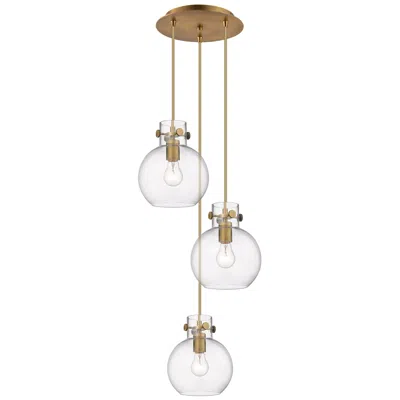 Innovations Lighting Newton Cone 18.63"w 6 Light Brushed Nickel Multi Pendant W/ White Shad