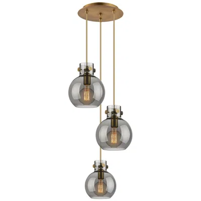 Innovations Lighting Newton Cone 18.63"w 6 Light Matte Black Multi Pendant W/ Light Smoke S
