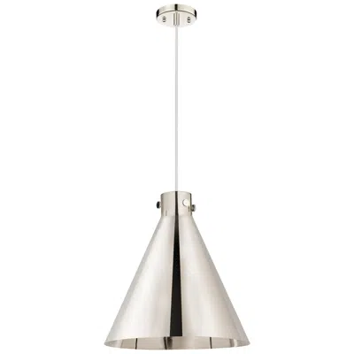 Innovations Lighting Newton Cone 18"w Polished Nickel Corded Pendant With Polished Nickel S